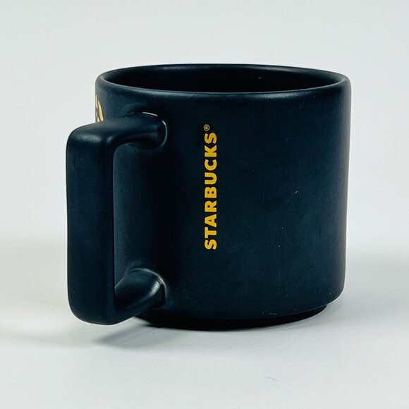 Starbucks 2015 Sumatra Tiger Mug 14oz Gold Yellow Animal Print Matte Black - Picture 4 of 6